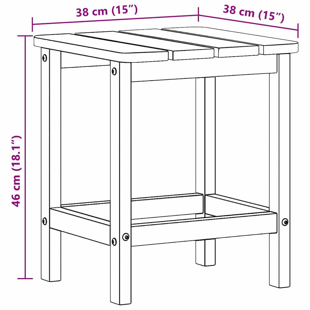 vidaXL Side Table Navy Blue 38 x 38 x 46 cm Polyethylene