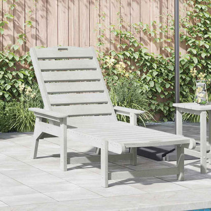 vidaXL Sun Lounger White 195.5 x 53 x 98.5 cm HDPE