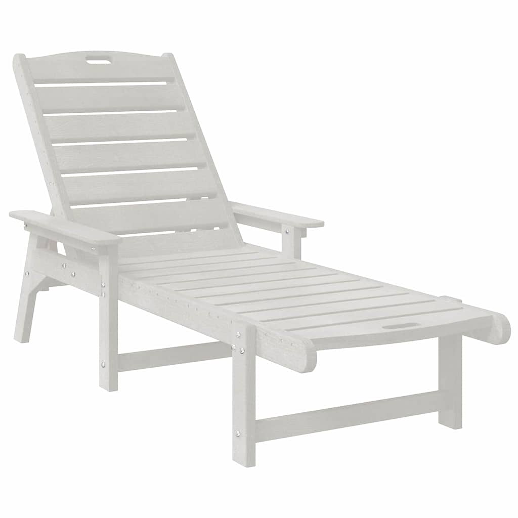 vidaXL Sun Lounger White 195.5 x 53 x 98.5 cm HDPE