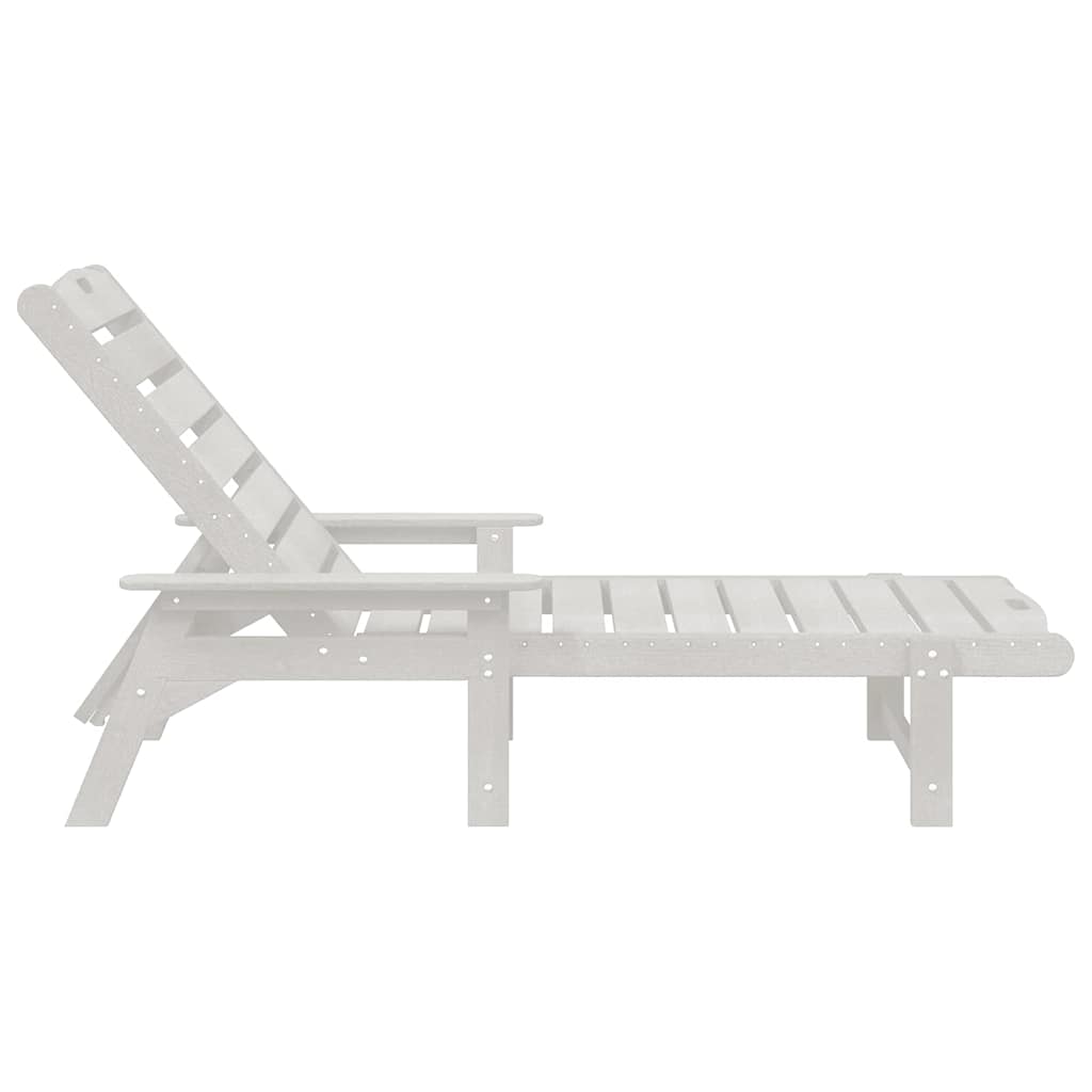 vidaXL Sun Lounger White 195.5 x 53 x 98.5 cm HDPE