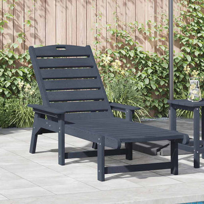 vidaXL Sun Lounger Navy Blue 195.5 x 53 x 98.5 cm HDPE