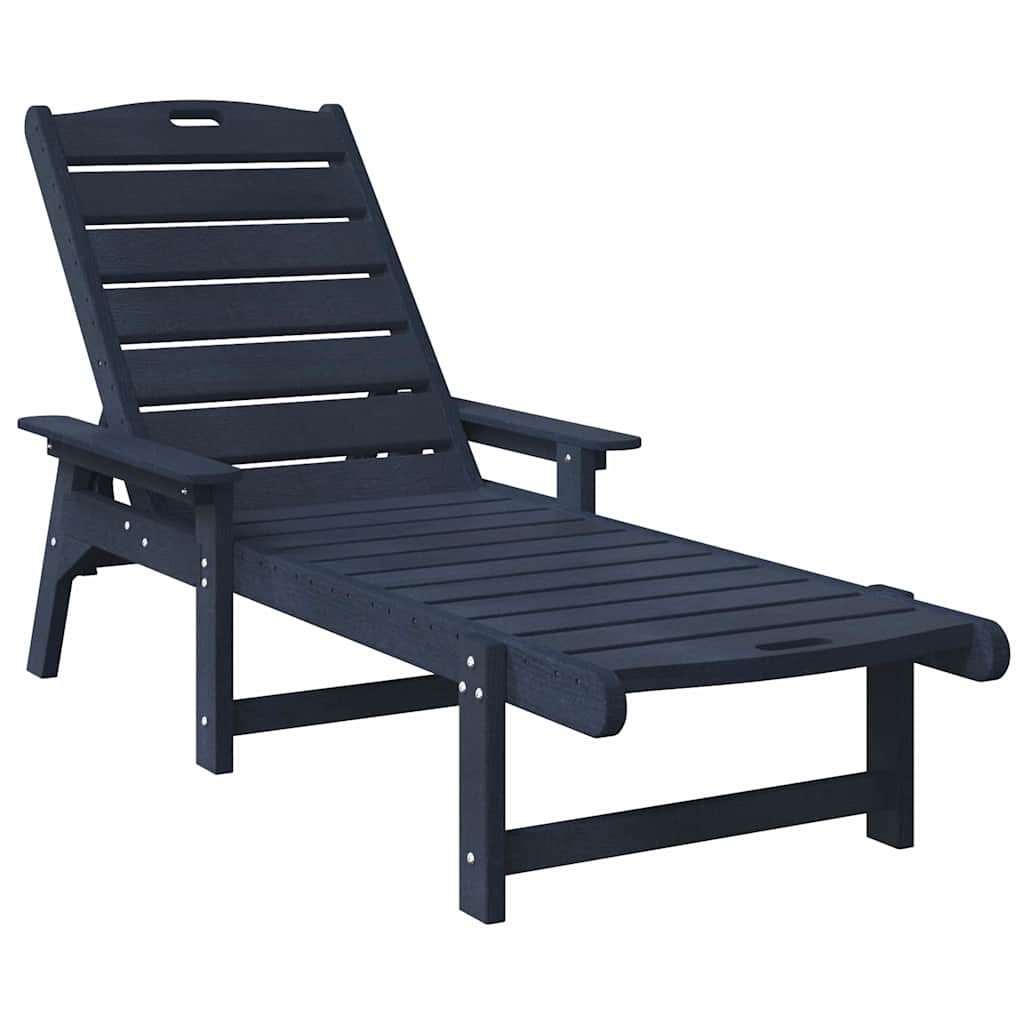 vidaXL Sun Lounger Navy Blue 195.5 x 53 x 98.5 cm HDPE