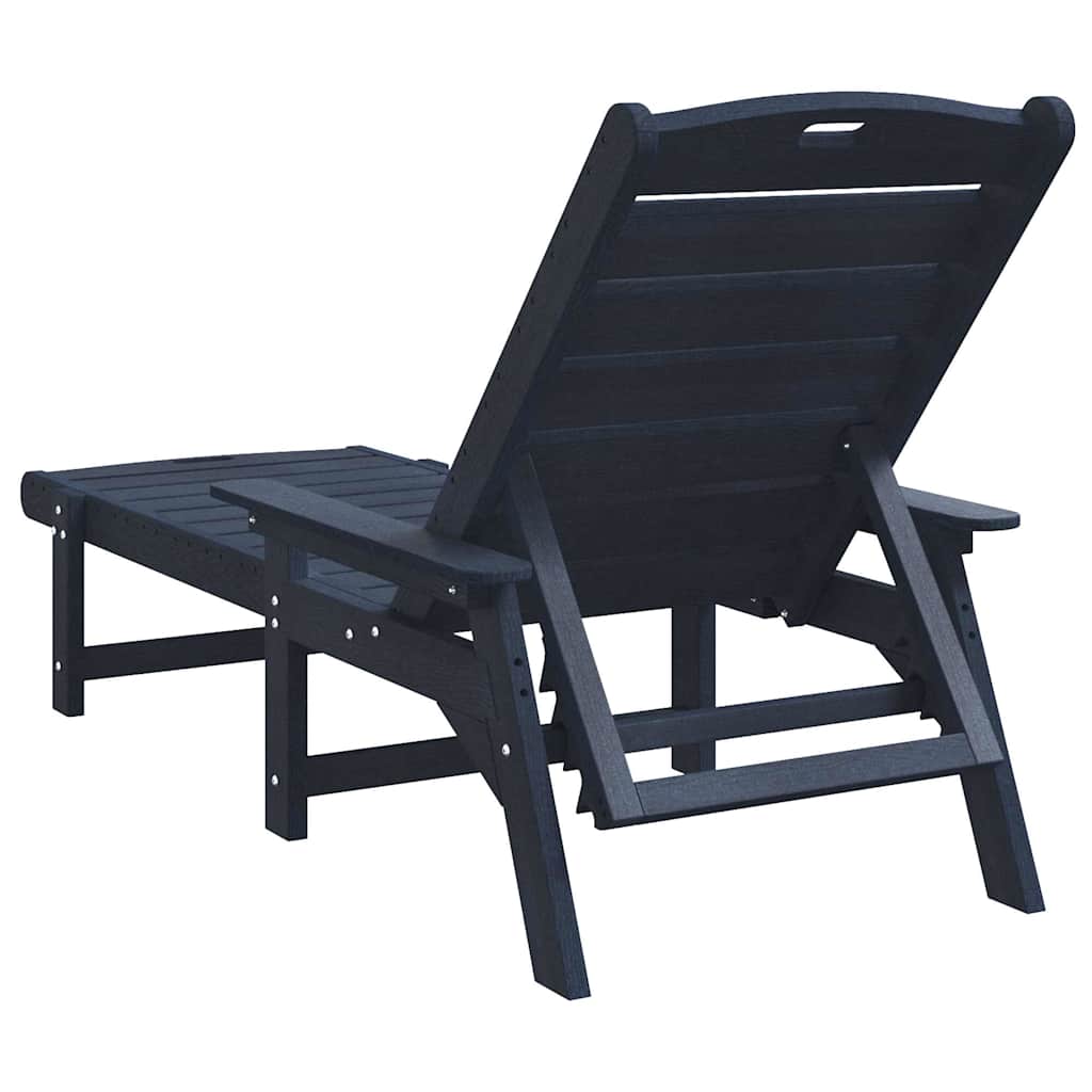 vidaXL Sun Lounger Navy Blue 195.5 x 53 x 98.5 cm HDPE