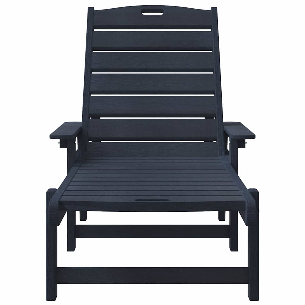 vidaXL Sun Lounger Navy Blue 195.5 x 53 x 98.5 cm HDPE