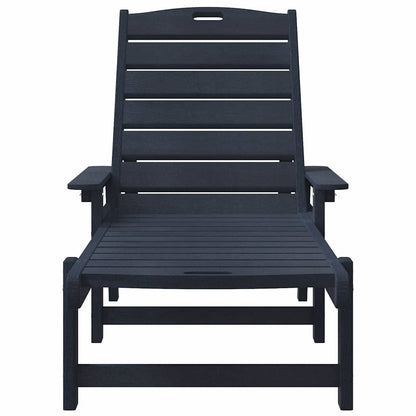 vidaXL Sun Lounger Navy Blue 195.5 x 53 x 98.5 cm HDPE