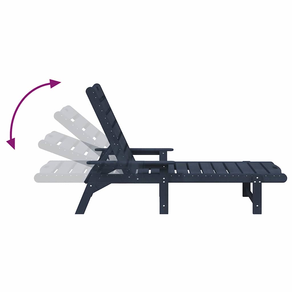 vidaXL Sun Lounger Navy Blue 195.5 x 53 x 98.5 cm HDPE