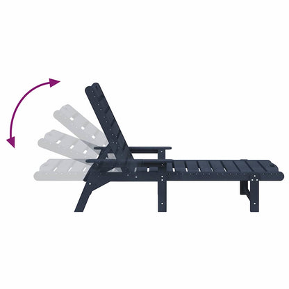 vidaXL Sun Lounger Navy Blue 195.5 x 53 x 98.5 cm HDPE