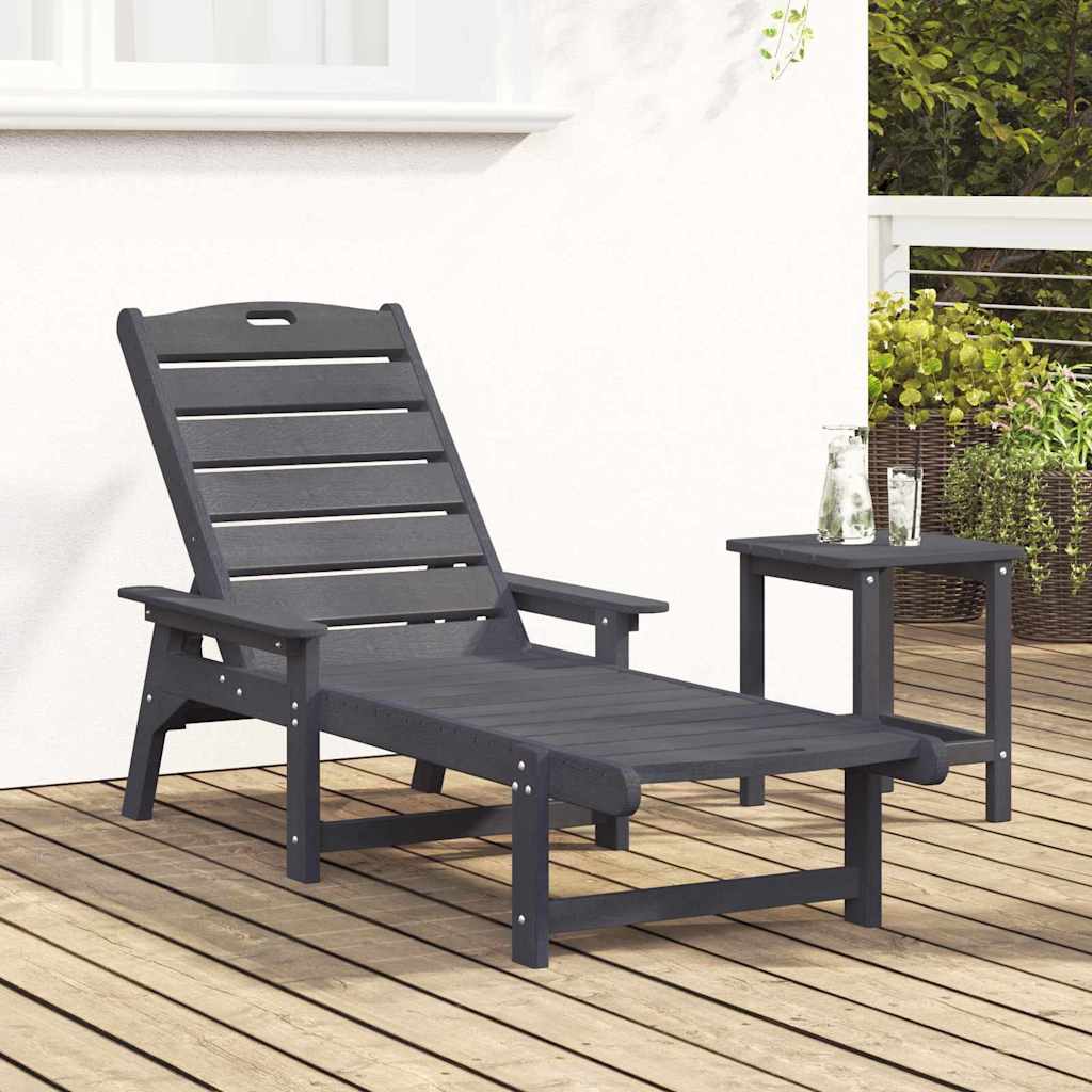 vidaXL Sun Lounger Light Grey 195.5 x 53 x 98.5 cm HDPE