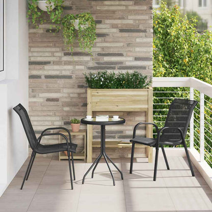 vidaXL Garden Bistro Set 3 pcs Black Steel