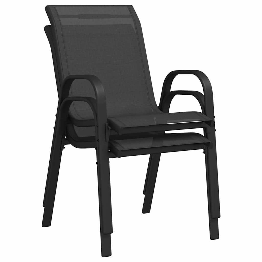 vidaXL Garden Bistro Set 3 pcs Black Steel