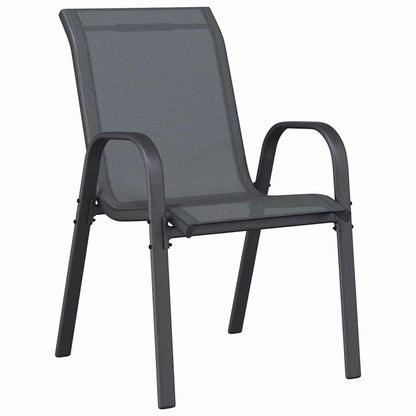 vidaXL Garden Bistro Set 3 pcs Grey Steel
