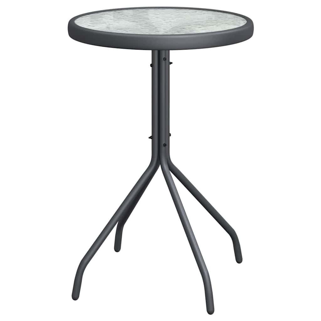 vidaXL Garden Bistro Set 3 pcs Grey Steel
