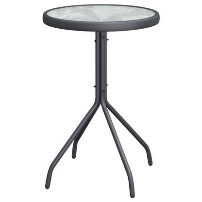 vidaXL Garden Bistro Set 3 pcs Grey Steel