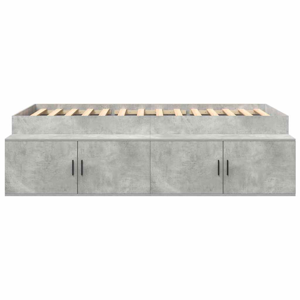 vidaXL Bed Frame Concrete Grey 100 x 200 cm Engineered Wood
