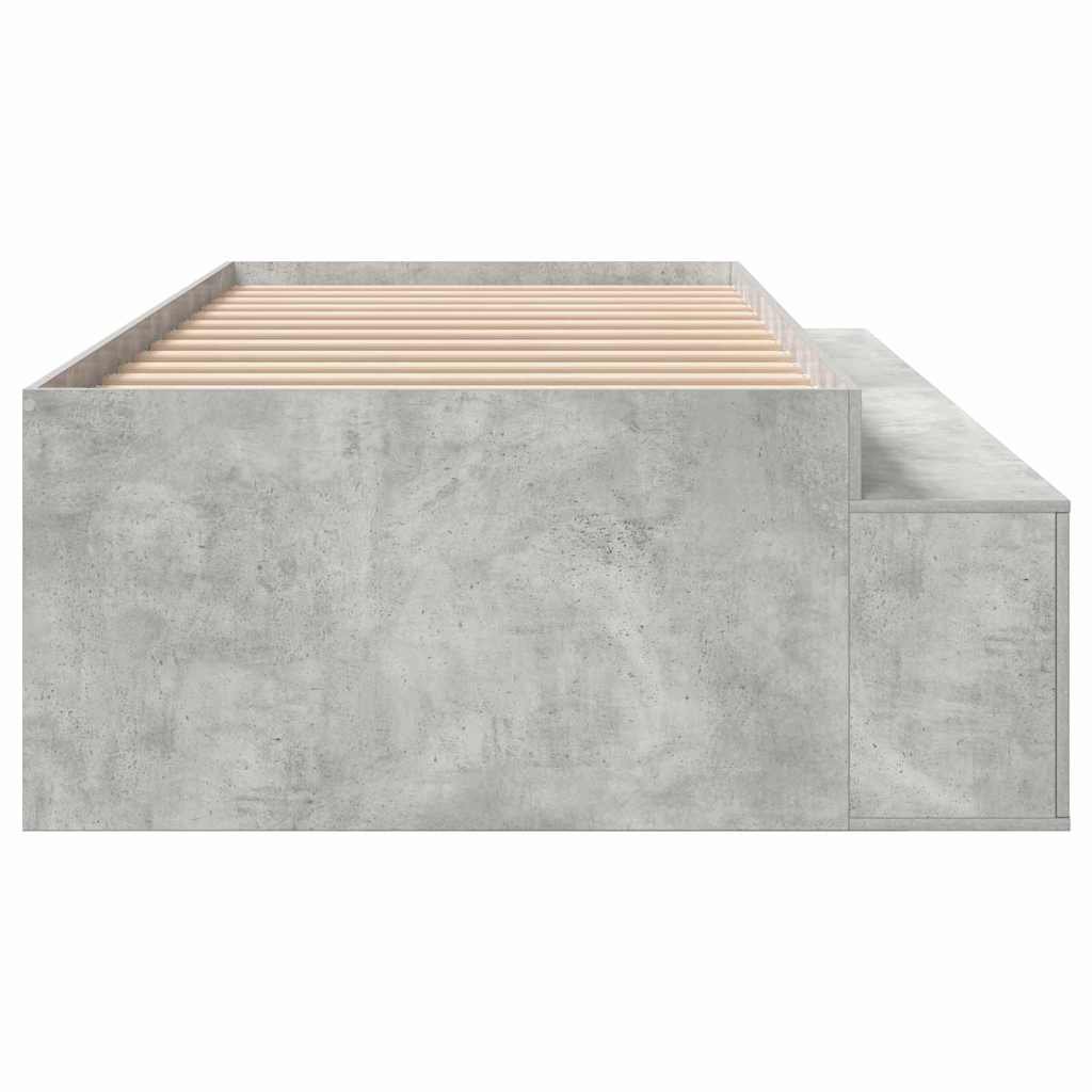 vidaXL Bed Frame Concrete Grey 100 x 200 cm Engineered Wood