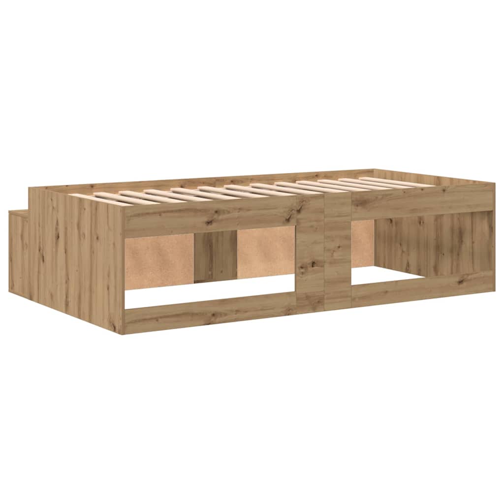vidaXL Bed Frame with Drawer Artisan Oak 100 x 200 cm Engineered Wood