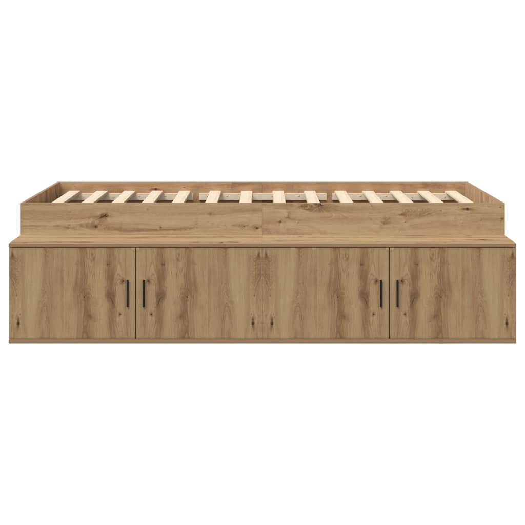 vidaXL Bed Frame with Drawer Artisan Oak 100 x 200 cm Engineered Wood