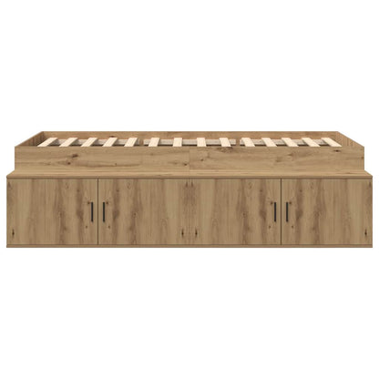 vidaXL Bed Frame with Drawer Artisan Oak 100 x 200 cm Engineered Wood