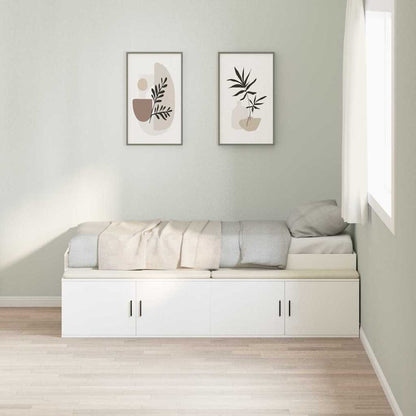 vidaXL Bed Frame with Drawer White 90 x 200 cm Engineered Wood