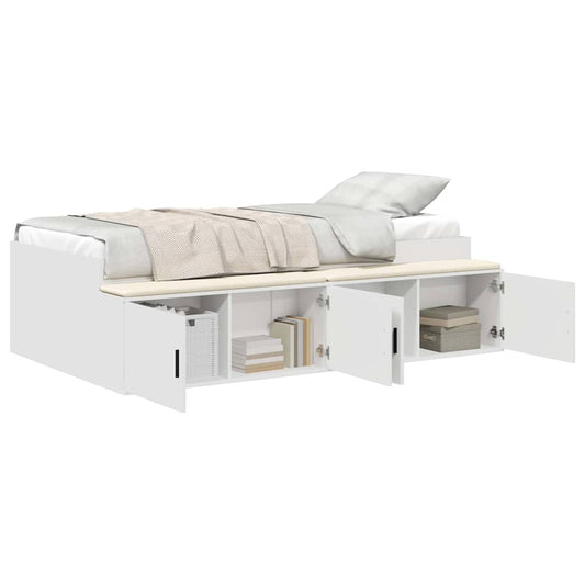vidaXL Bed Frame with Drawer White 90 x 200 cm Engineered Wood