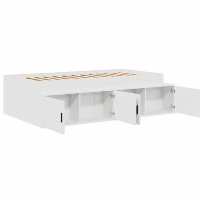 vidaXL Bed Frame with Drawer White 90 x 200 cm Engineered Wood