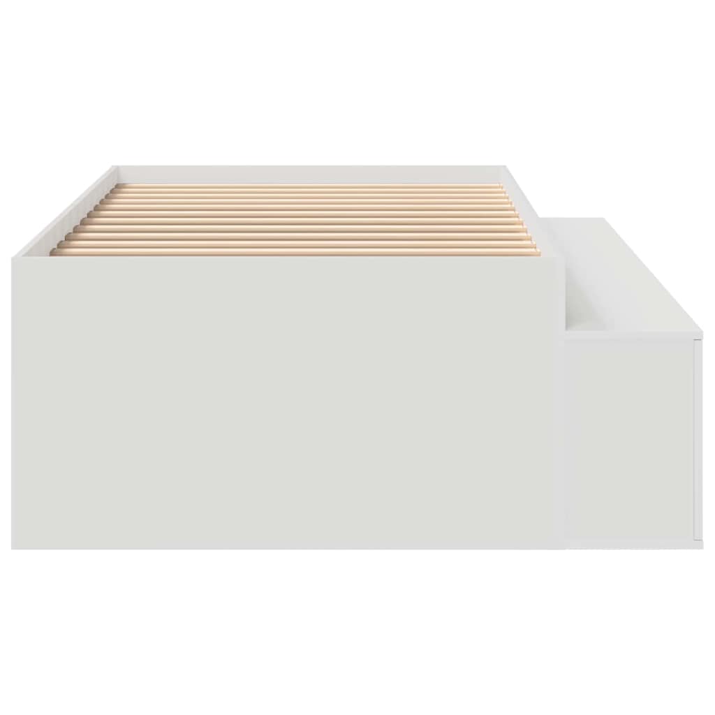 vidaXL Bed Frame with Drawer White 90 x 200 cm Engineered Wood