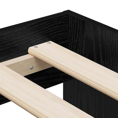 vidaXL Bed Frame with Drawer Black Oak 90 x 200 cm Engineered Wood