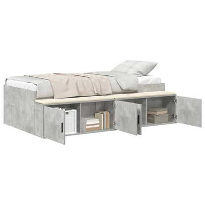vidaXL Bed Frame with Drawer Concrete Grey 90 x 200 cm Engineered Wood