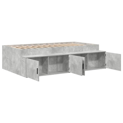 vidaXL Bed Frame with Drawer Concrete Grey 90 x 200 cm Engineered Wood