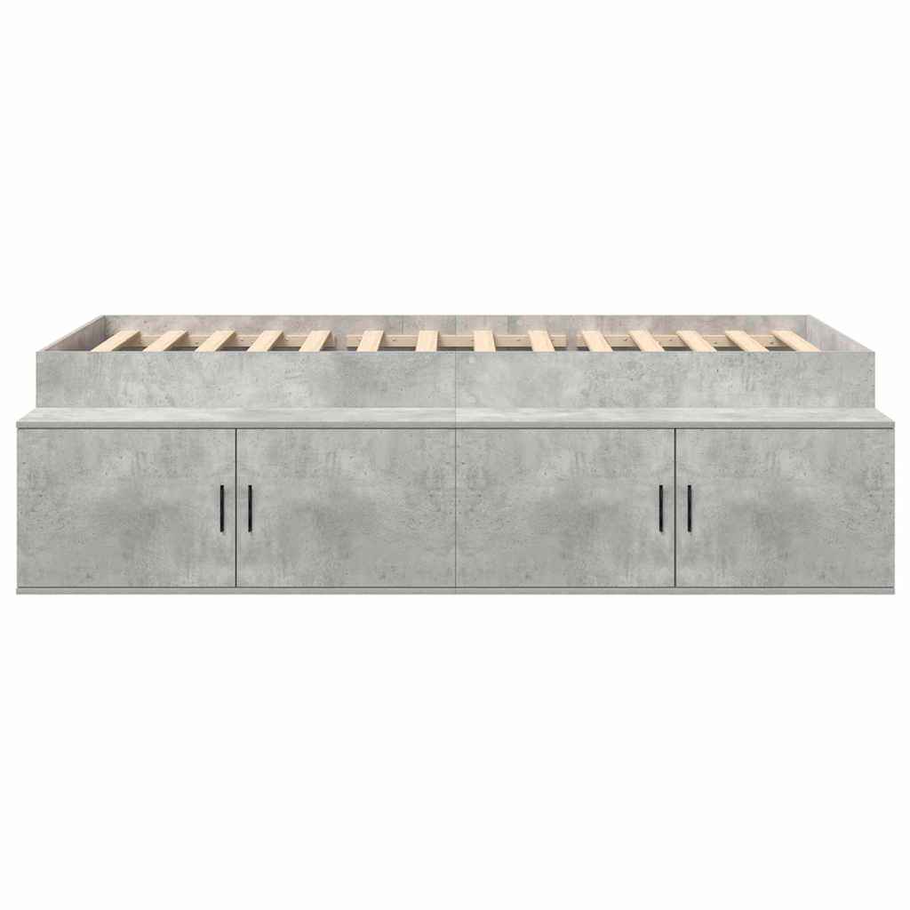 vidaXL Bed Frame with Drawer Concrete Grey 90 x 200 cm Engineered Wood