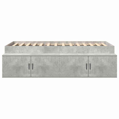 vidaXL Bed Frame with Drawer Concrete Grey 90 x 200 cm Engineered Wood