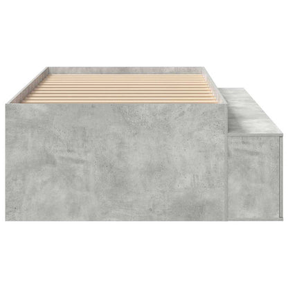 vidaXL Bed Frame with Drawer Concrete Grey 90 x 200 cm Engineered Wood