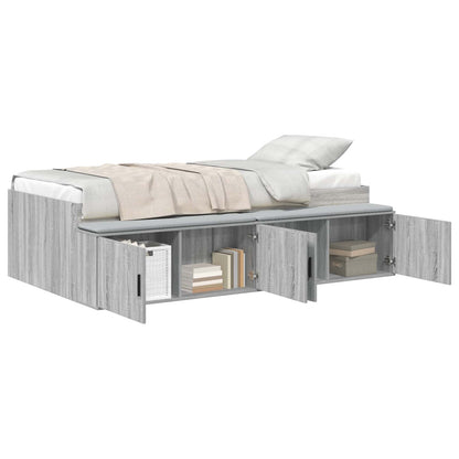 vidaXL Bed Frame with Drawer Grey Sonoma 90 x 200 cm Engineered Wood