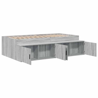 vidaXL Bed Frame with Drawer Grey Sonoma 90 x 200 cm Engineered Wood