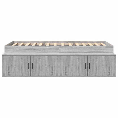 vidaXL Bed Frame with Drawer Grey Sonoma 90 x 200 cm Engineered Wood