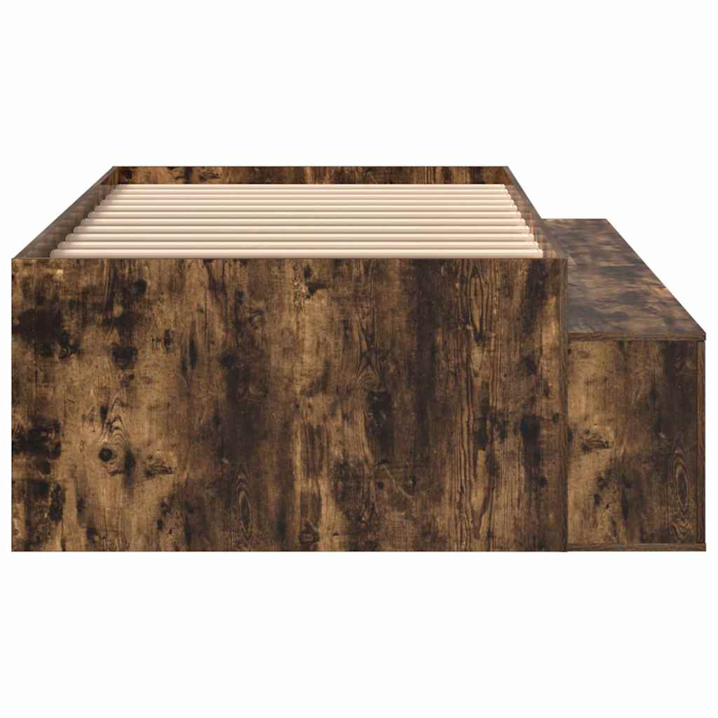 vidaXL Bed Frame with Drawer Smoked Oak 80 x 200 cm Engineered Wood