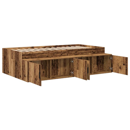 vidaXL Bed Frame with Drawer Old Wood 80 x 200 cm Engineered Wood