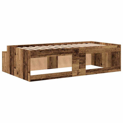 vidaXL Bed Frame with Drawer Old Wood 80 x 200 cm Engineered Wood
