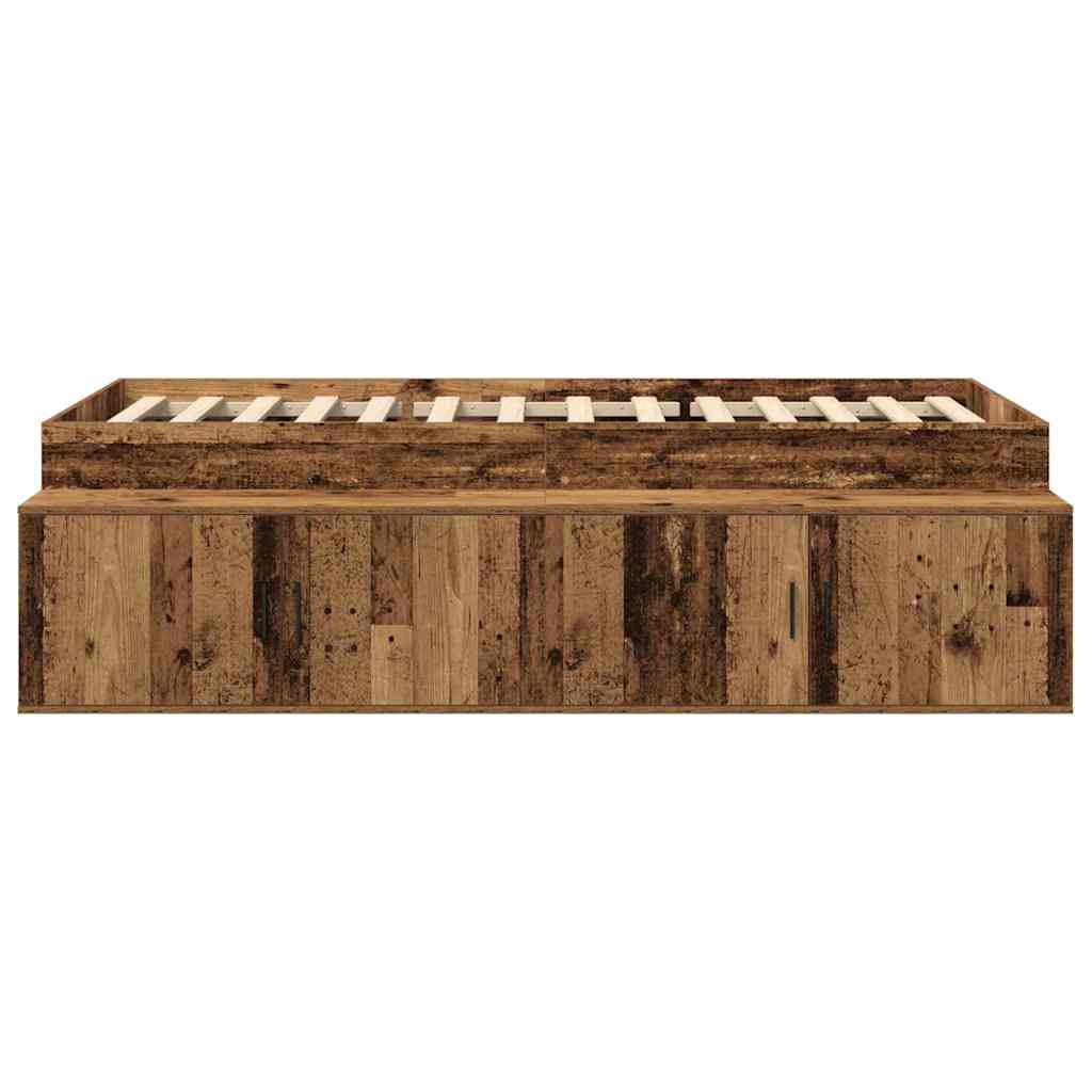 vidaXL Bed Frame with Drawer Old Wood 80 x 200 cm Engineered Wood