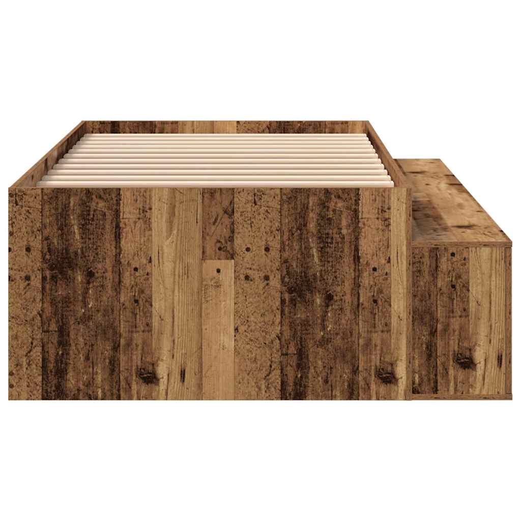 vidaXL Bed Frame with Drawer Old Wood 80 x 200 cm Engineered Wood