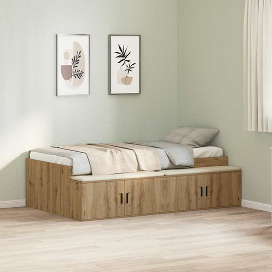vidaXL Bed Frame with Drawer Artisan Oak 80 x 200 cm Engineered Wood
