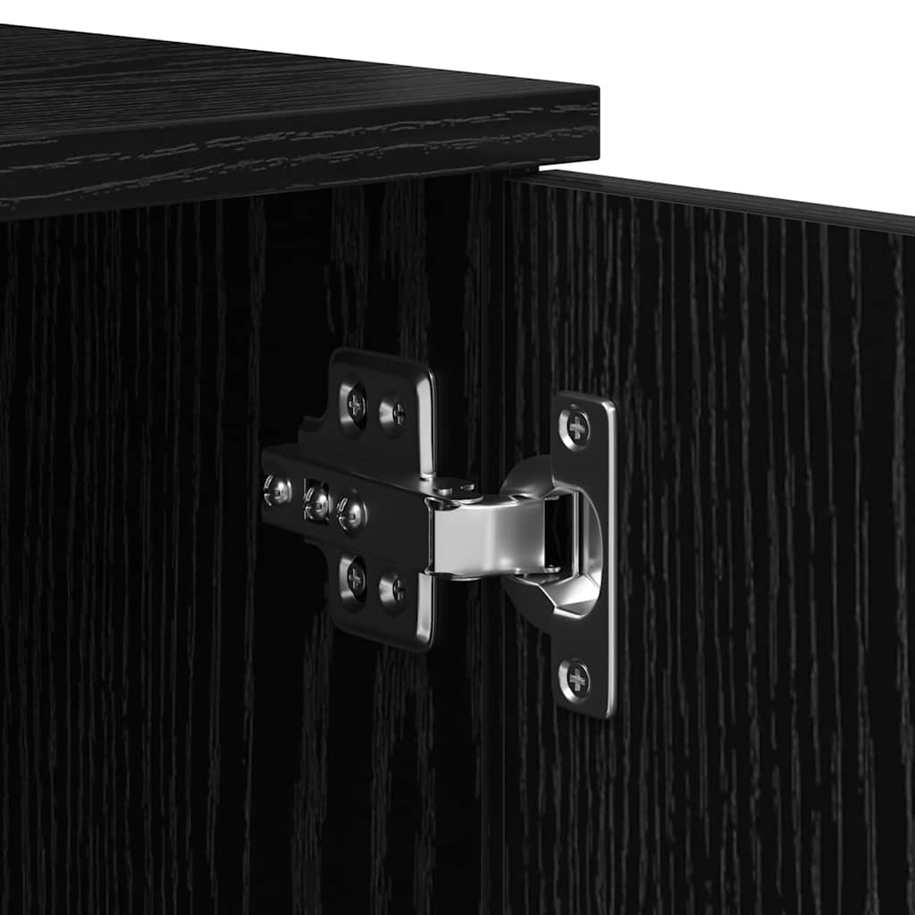 vidaXL Bed Frame with Drawer Black Oak 90 x 190 cm Engineered Wood
