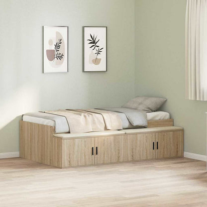 vidaXL Bed Frame with Drawer Sonoma Oak 90 x 190 cm Engineered Wood