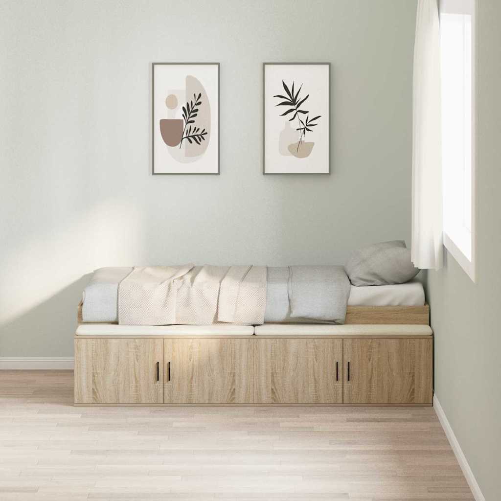 vidaXL Bed Frame with Drawer Sonoma Oak 90 x 190 cm Engineered Wood
