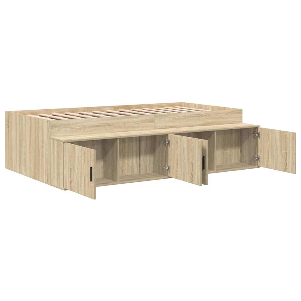 vidaXL Bed Frame with Drawer Sonoma Oak 90 x 190 cm Engineered Wood