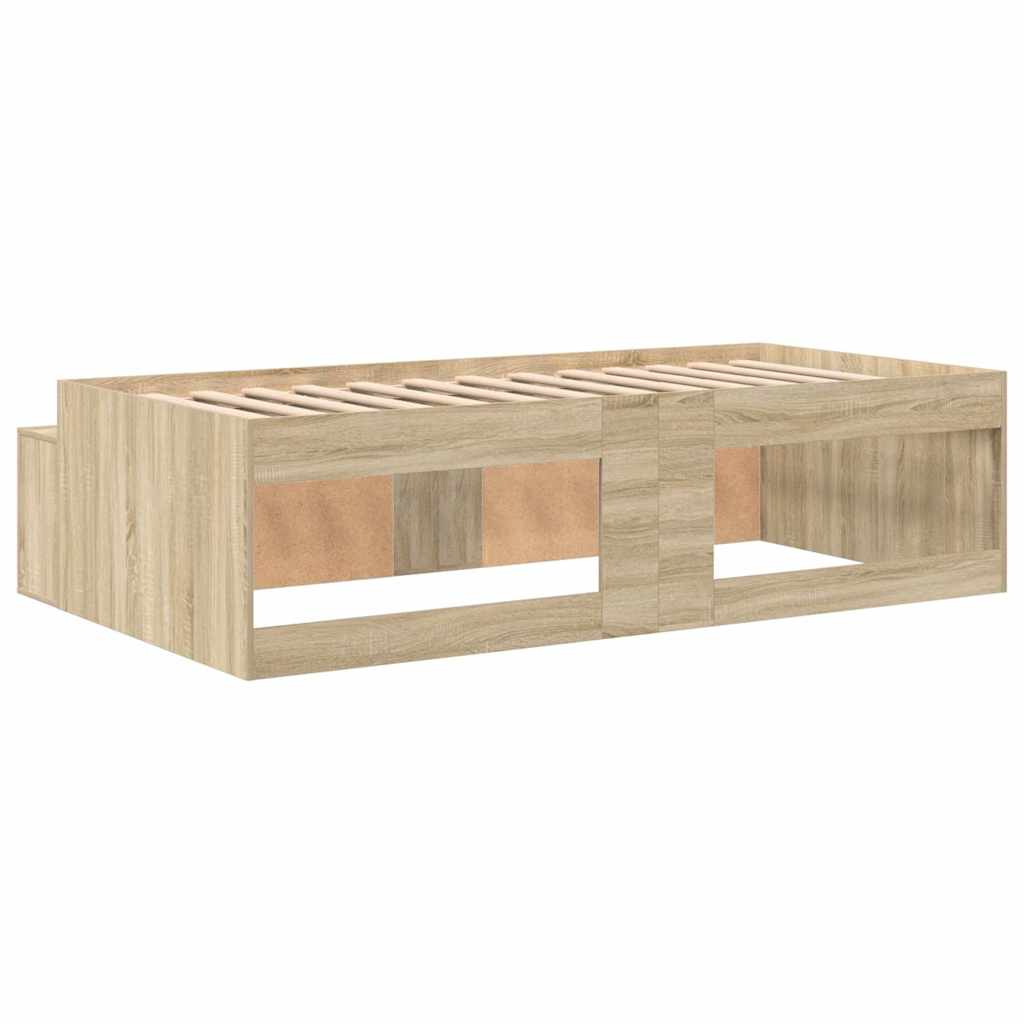 vidaXL Bed Frame with Drawer Sonoma Oak 90 x 190 cm Engineered Wood