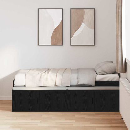 vidaXL Bed Frame with Drawer Black Oak 70 x 190 cm Engineered Wood