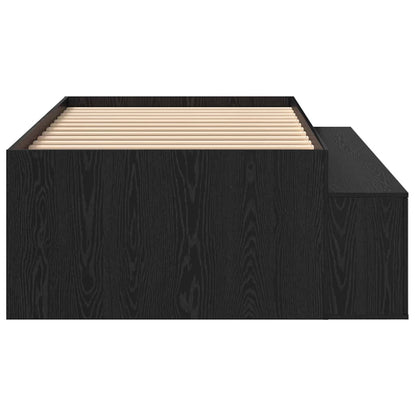 vidaXL Bed Frame with Drawer Black Oak 70 x 190 cm Engineered Wood