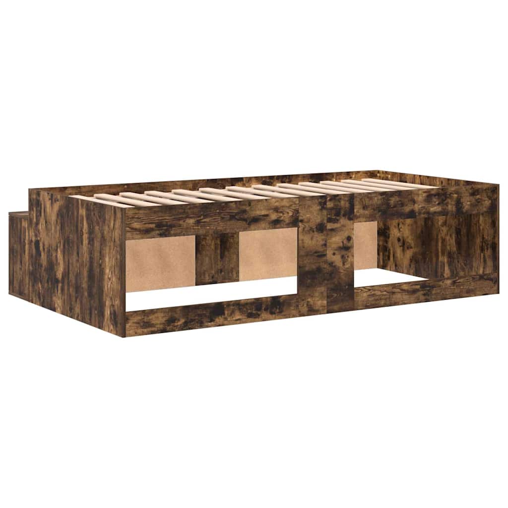vidaXL Bed Frame with Drawer Smoked Oak 70 x 190 cm Engineered Wood