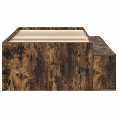 vidaXL Bed Frame with Drawer Smoked Oak 70 x 190 cm Engineered Wood